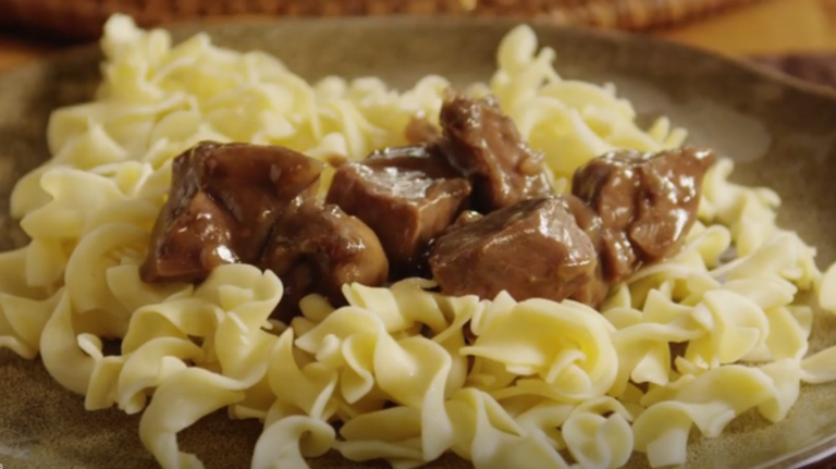 Slow Cooker Beef Tips and Noodles