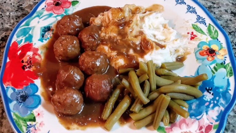 Crockpot French Onion Meatballs